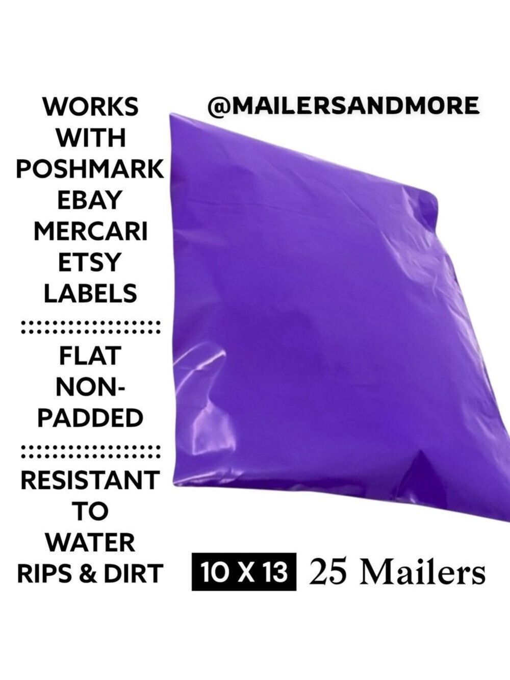 25 10X13 Poly Mailers Purple PRICE IS FIRM - Picture 2 of 9